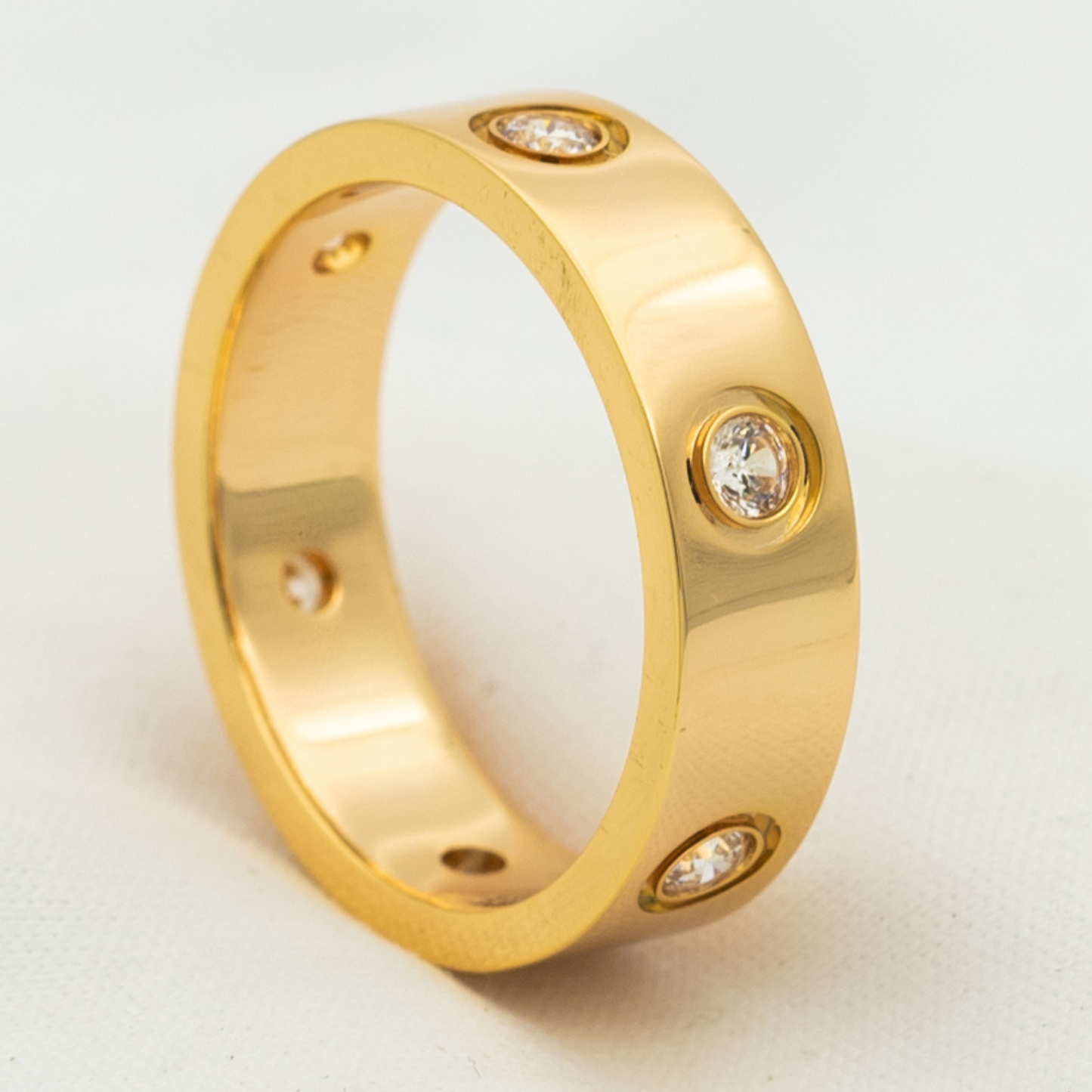[ORA]LOVE RING 5.5MM 6 DIAMONDS PINK GOLD