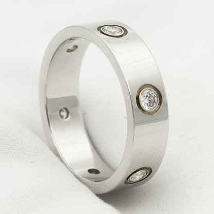 [ORA]LOVE RING 5.5MM 6 DIAMONDS SILVER