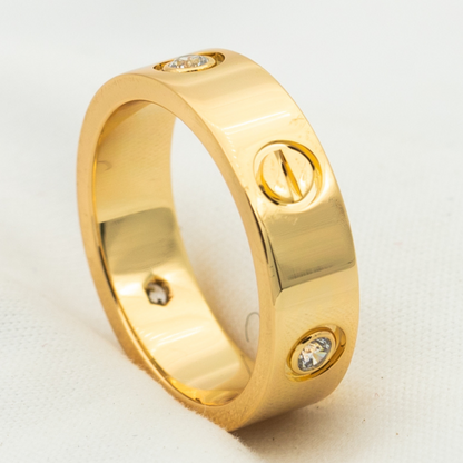[ORA]LOVE RING 5.5MM 3 DIAMONDS PINK GOLD
