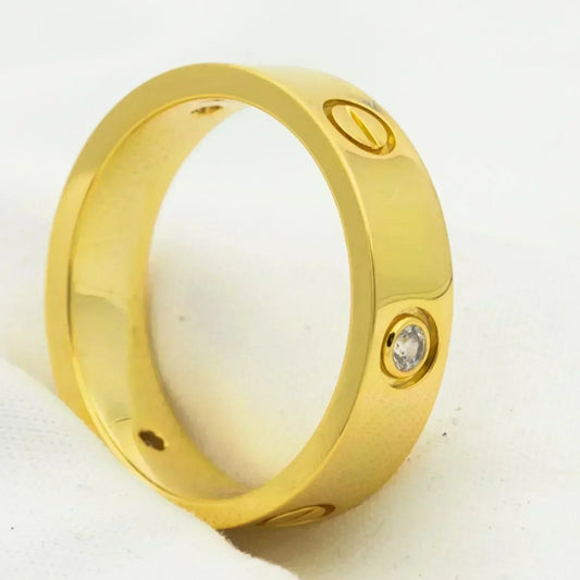 [ORA]LOVE RING 5.5MM 3 DIAMONDS GOLD