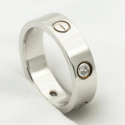 [ORA]LOVE RING 5.5MM 3 DIAMONDS SILVER