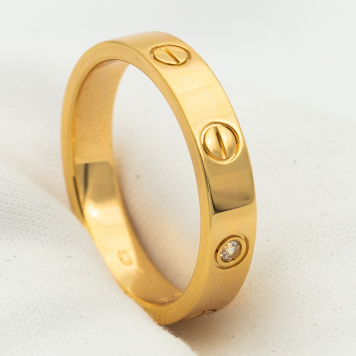 [ORA]LOVE RING 4MM 1 DIAMOND PINK GOLD