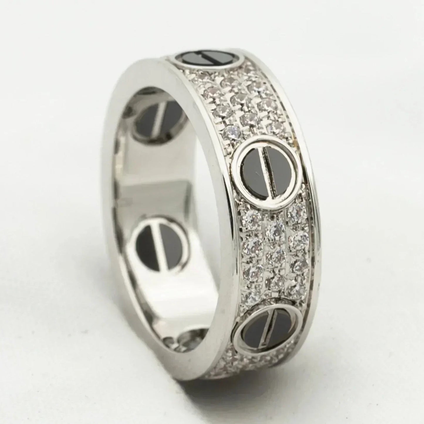 [ORA]LOVE RING 5.5MM DIAMONDS PAVED CERAMIC