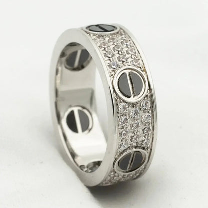 [ORA]LOVE RING 5.5MM DIAMONDS PAVED CERAMIC