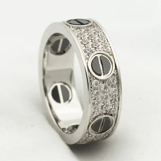 [ORA]LOVE RING 5.5MM DIAMONDS PAVED CERAMIC