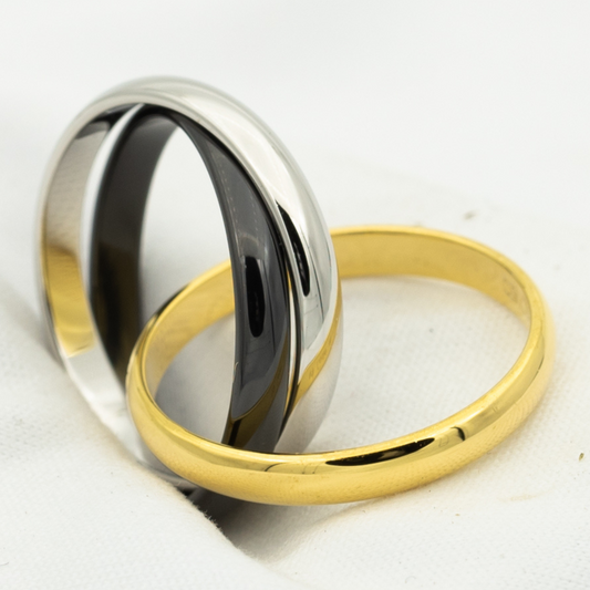 [ORA]TRINITY RING BLACK GOLD SILVER