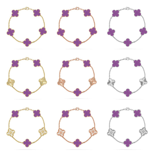 [ORA] CLOVER 5 MOTIF VIOLET BRACELET COLLECTION