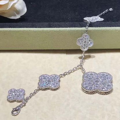 [ORA]CLOVER 6 MOTIFS SILVER DIAMOND BRACELET