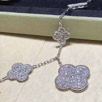 [ORA]CLOVER 6 MOTIFS SILVER DIAMOND BRACELET