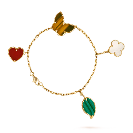 [ORA]LUCKY SPRING 5 MOTIF GOLD BRACELET
