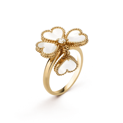 [ORA]SWEET CLOVER WHITE MOP RING
