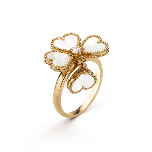 [ORA]SWEET CLOVER WHITE MOP RING