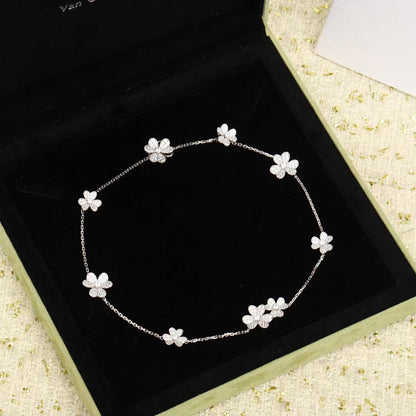 [ORA]FRIVOLE SILBER 9 BLUMEN HALSKETTE