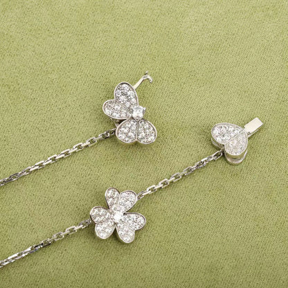 [ORA]FRIVOLE SILBER 9 BLUMEN HALSKETTE