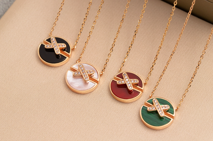 [ORA]JEUX DE PINK GOLD DIAMOND NECKLACE