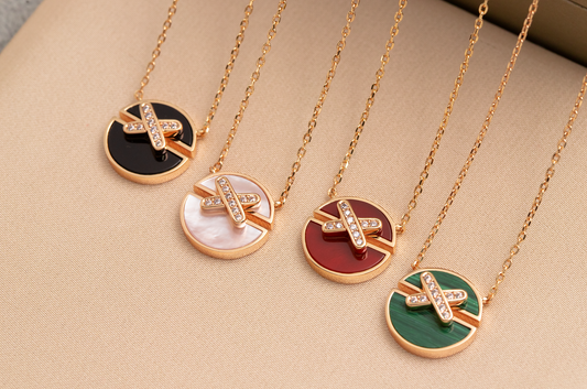 [ORA]JEUX DE PINK GOLD DIAMOND NECKLACE
