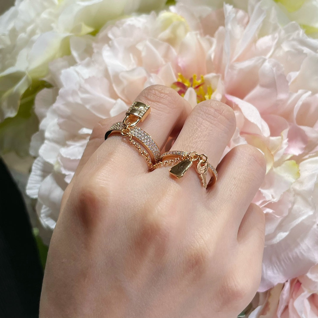 [ORA]HM KELLY CLOCHETTE DOUBLE RING IN  WITH DIAMONDS