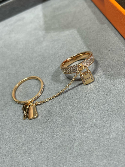 [ORA]HM KELLY CLOCHETTE DOUBLE RING IN  WITH DIAMONDS