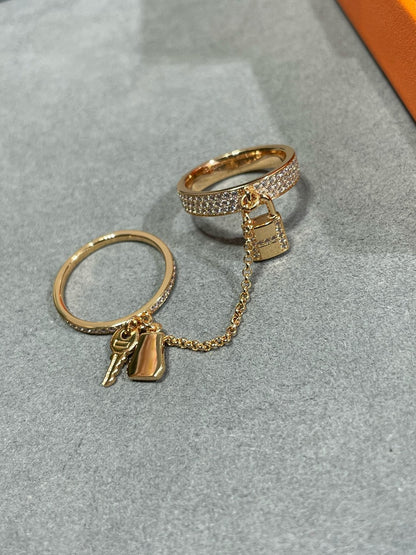 [ORA]HM KELLY CLOCHETTE DOUBLE RING IN  WITH DIAMONDS