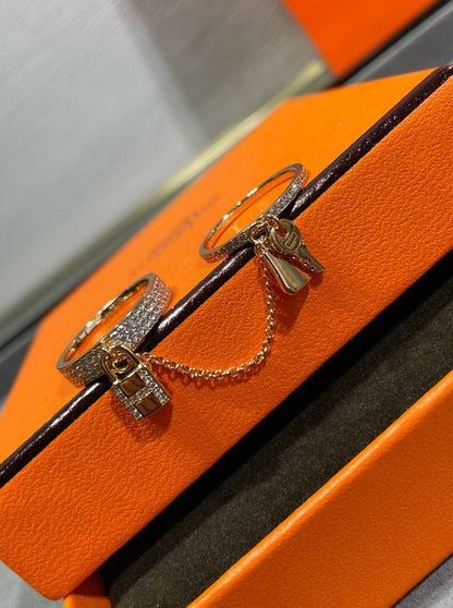 [ORA]HM KELLY CLOCHETTE DOUBLE RING IN  WITH DIAMONDS