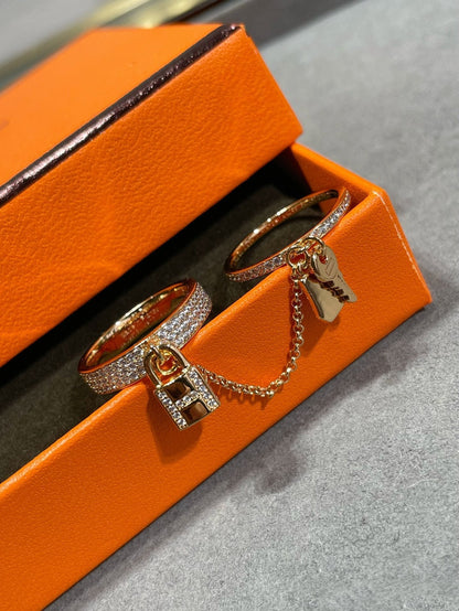 [ORA]HM KELLY CLOCHETTE DOUBLE RING IN  WITH DIAMONDS