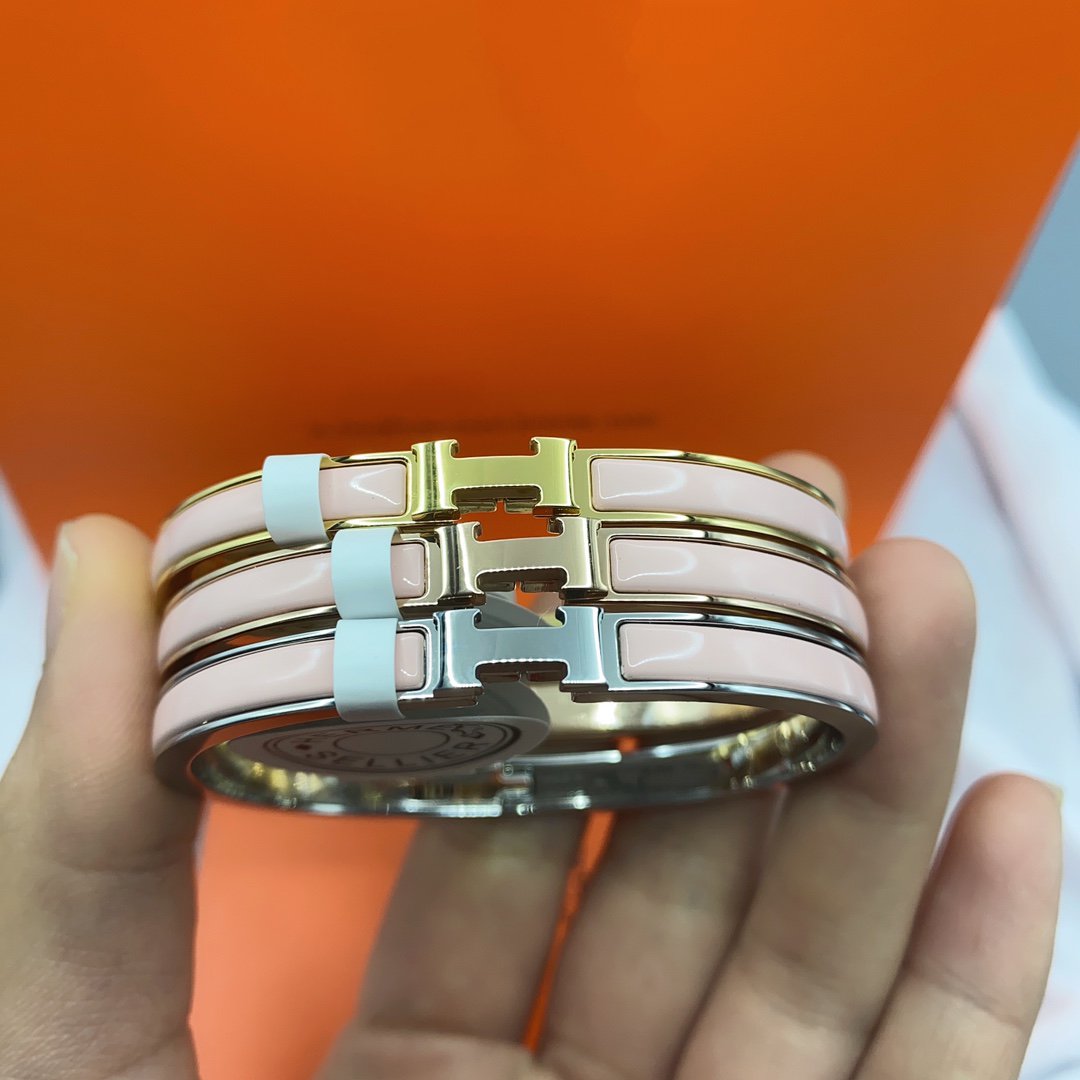 [ORA]CLASSIC HM CLIC  PINK 8MM ENAMEL BRACELET