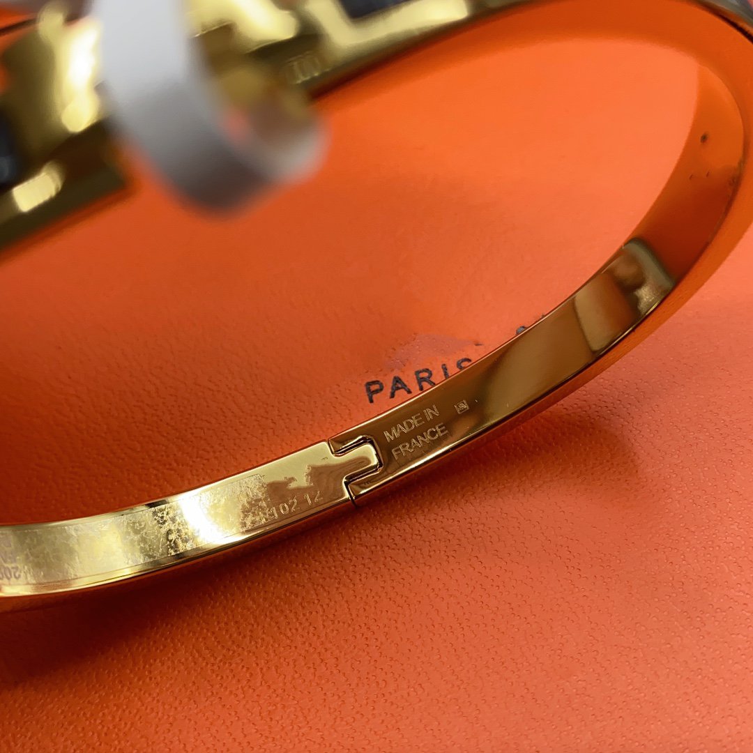 [ORA]CLASSIC HM CLIC BLACK 8MM ENAMEL BRACELET