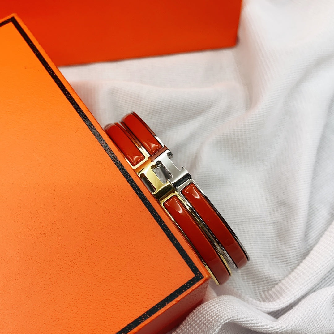 [ORA]CLASSIC HM CLIC RED 8MM ENAMEL BRACELET