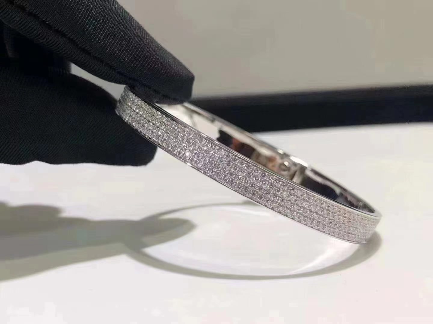 [ORA]HM KELLY BRACELET IN SILVER AND FULL PAVE DIAMOND
