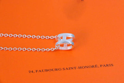 [ORA]HM NECKLACE H LETTER OVAL SERIES
