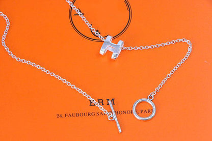 [ORA]HM NECKLACE H LETTER OVAL SERIES