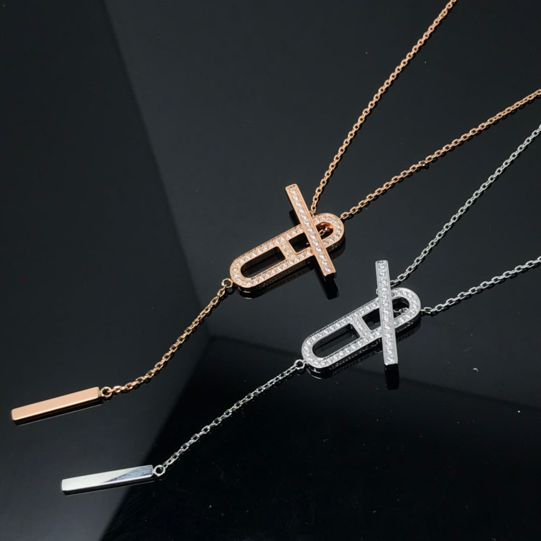 [ORA]HM NECKLACE PLATINUM ROSE GOLD DIAMOND