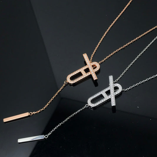 [ORA]HM NECKLACE PLATINUM ROSE GOLD DIAMOND