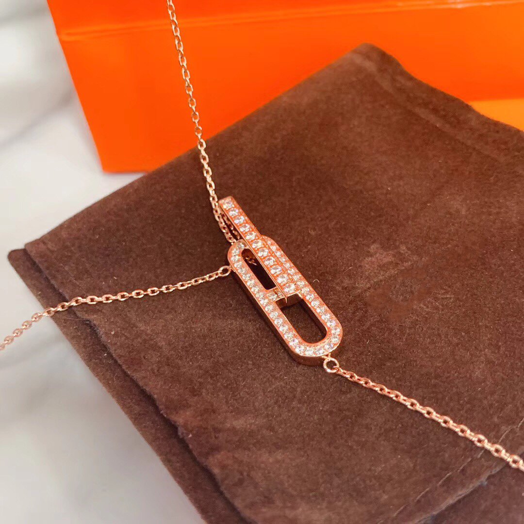 [ORA]HM NECKLACE PLATINUM ROSE GOLD DIAMOND