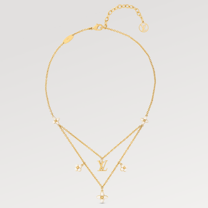 [ORA]FLOWERGRAM GOLD MOP DOUBLE ROW NECKLACE
