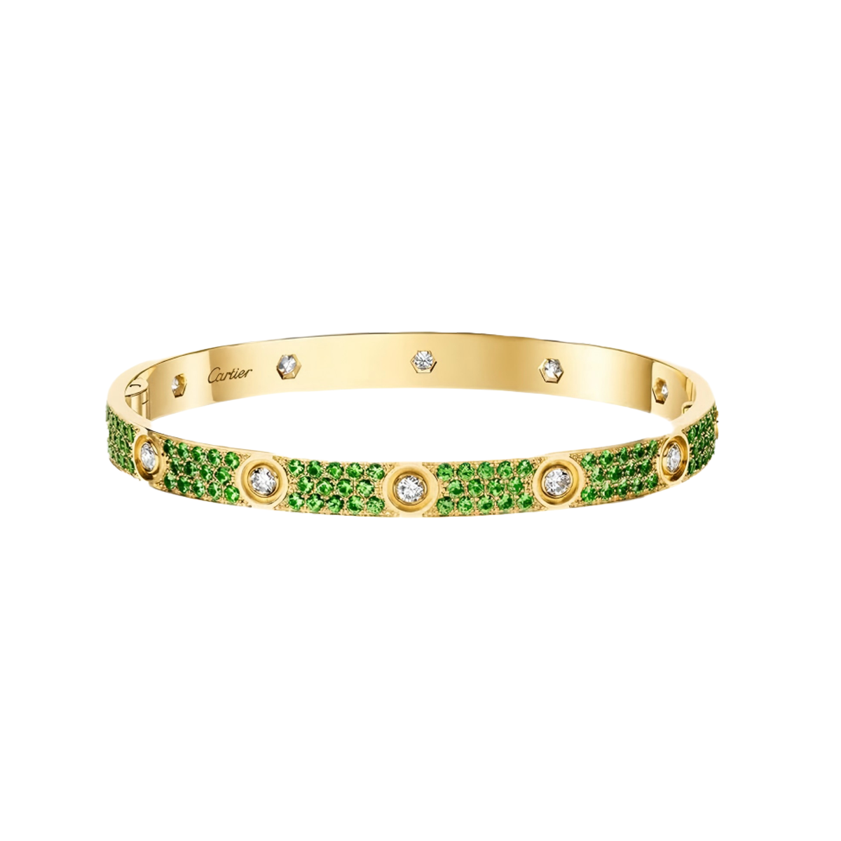 [ORA]2026 PAVE GEMSTONE LOVE BRACELET 6.1MM 10 DIAMONDS