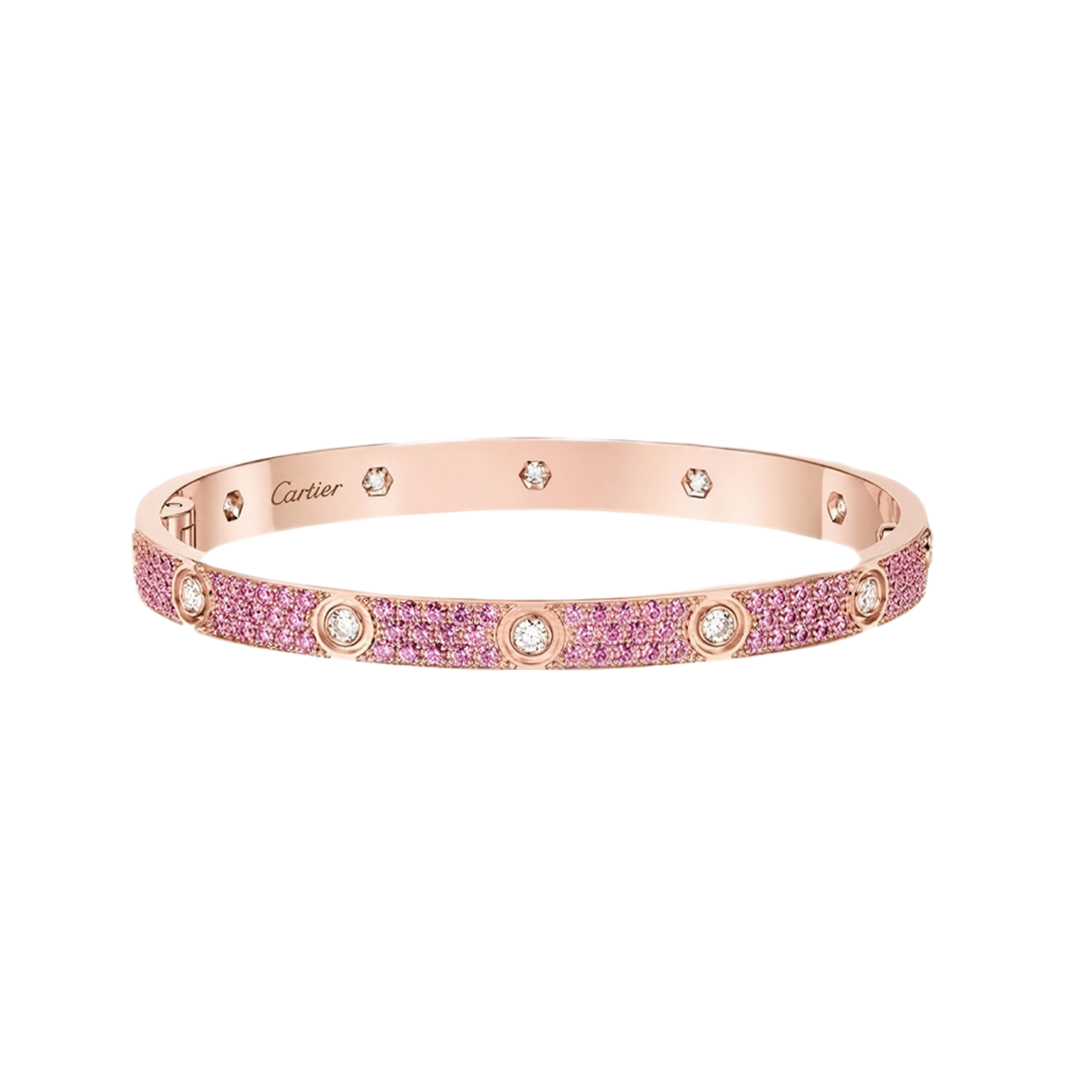 [ORA]2026 PAVE GEMSTONE LOVE BRACELET 6.1MM 10 DIAMONDS