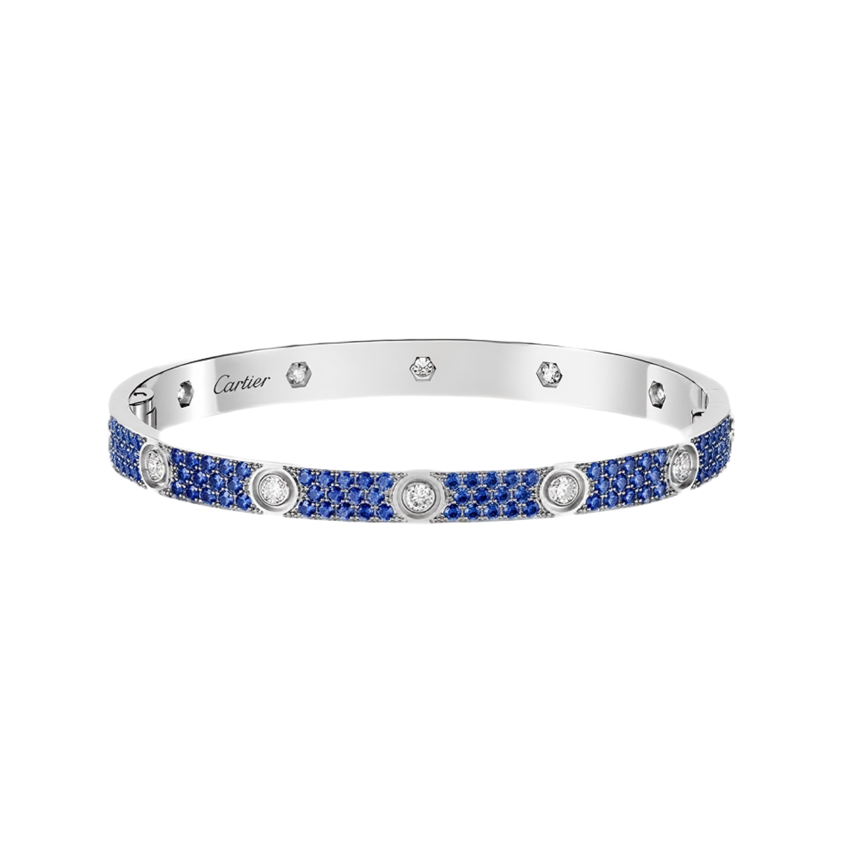[ORA]2026 PAVE GEMSTONE LOVE BRACELET 6.1MM 10 DIAMONDS