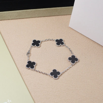 [ORA] CLOVER 5 MOTIF ONYXS BRACELET COLLECTION