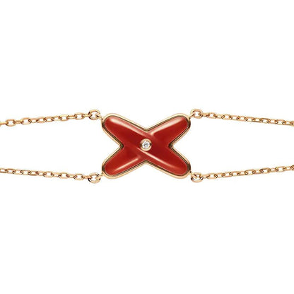 [ORA]JEUX BRACELET CARNELIAN PINK GOLD 1 DIAMOND