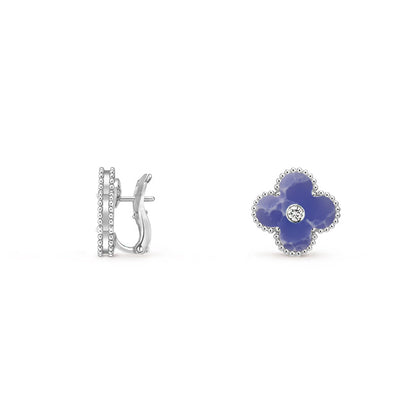 [ORA]CLOVER SILVER 15MM MOP DIAMOND EARRINGS COLLECTION