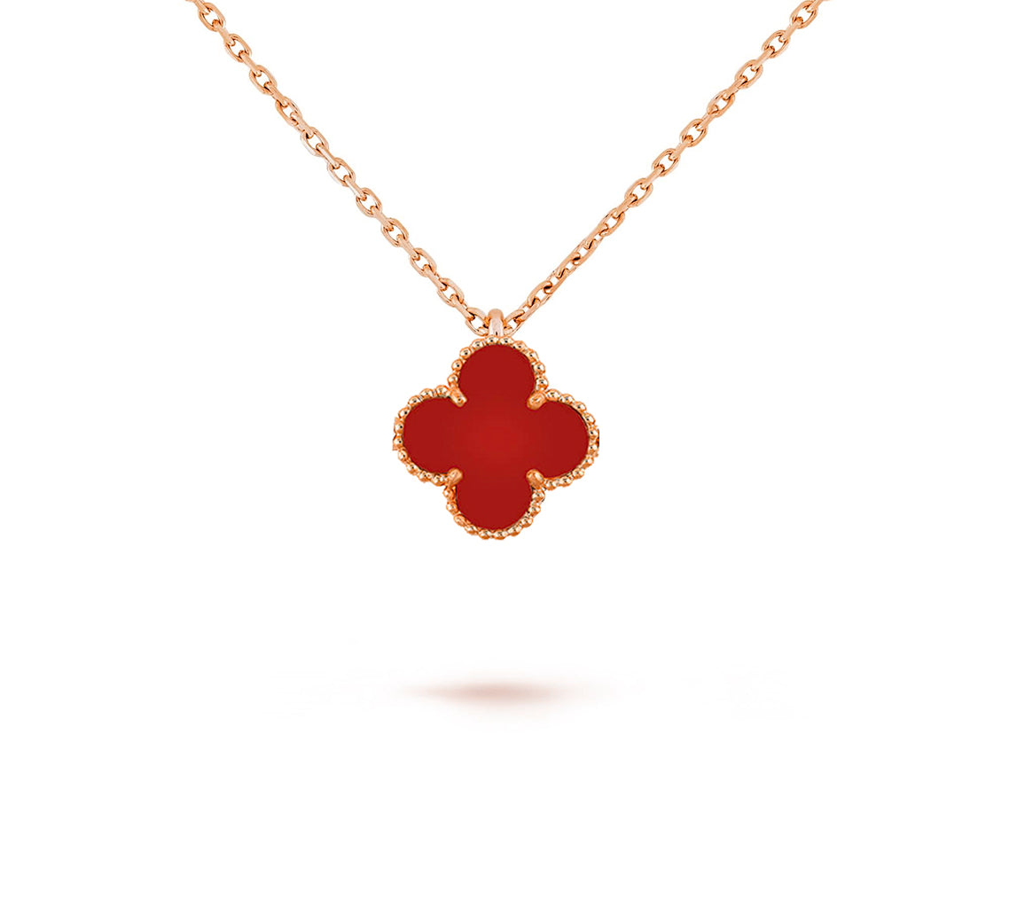 [ORA]CLOVER MINI 9.5MM CARNELIANS NECKLACE COLLECTION