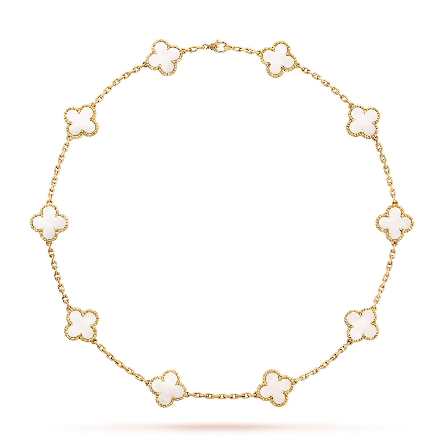 [ORA]CLOVER 10 MOTIFS WHITE MOTHER OF PEARL NECKLACE