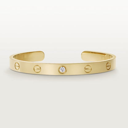 [ORA]LOVE BRACELET 6.1MM 1 DIAMOND OPEN CUFF