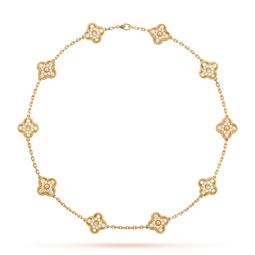 [ORA]CLOVER 10 MOTIFS DIAMOND NECKLACE