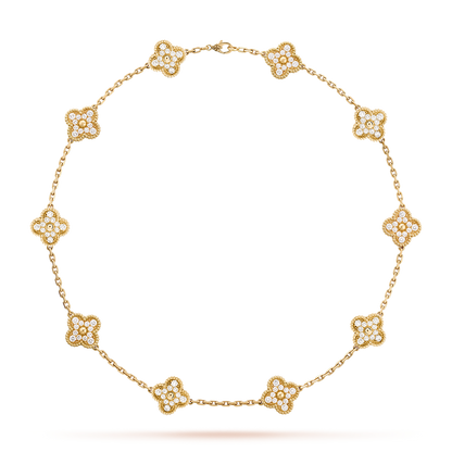 [ORA]CLOVER 10 MOTIFS DIAMOND NECKLACE