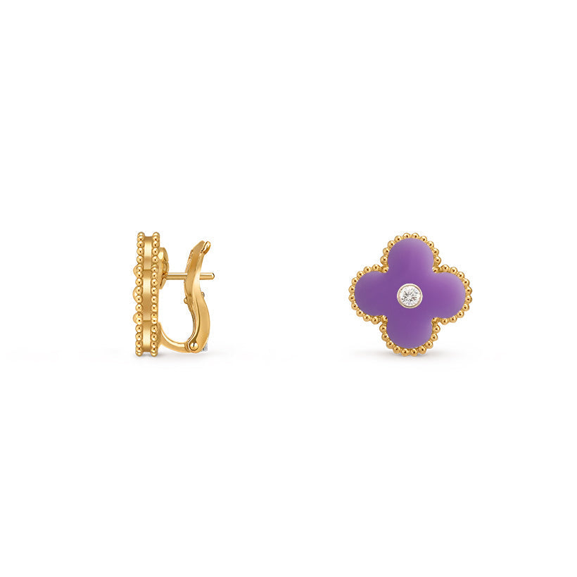 [ORA]CLOVER 15MM MOP DIAMOND EARRINGS COLLECTION