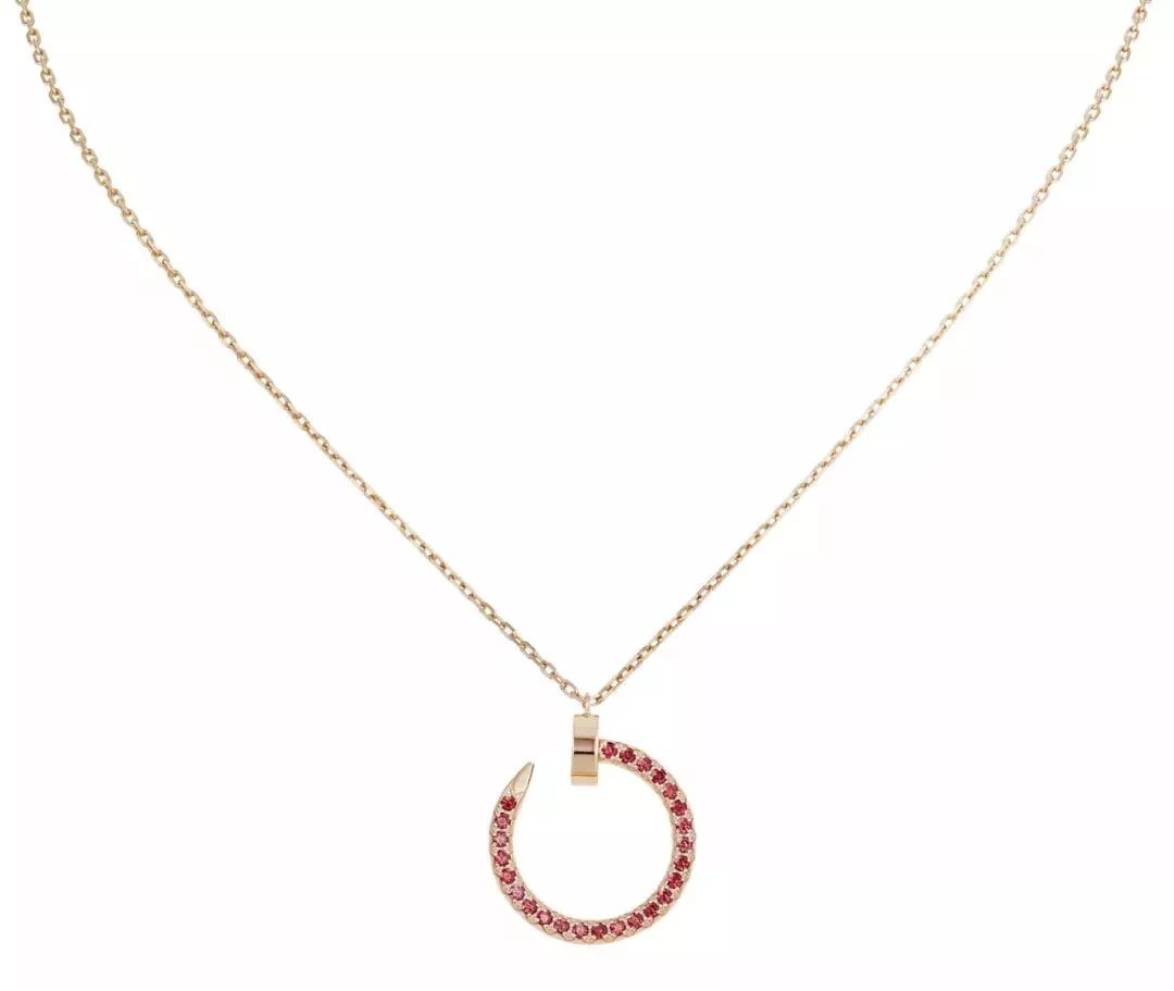 [ORA]JUSTE NECKLACE GOLD RED DIAMONDS