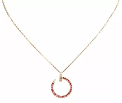 [ORA]JUSTE NECKLACE GOLD RED DIAMONDS
