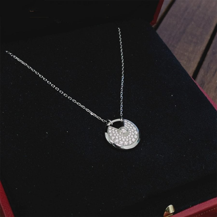 [ORA]AMULETTE SILVER FULL DIAMOND NECKLACE